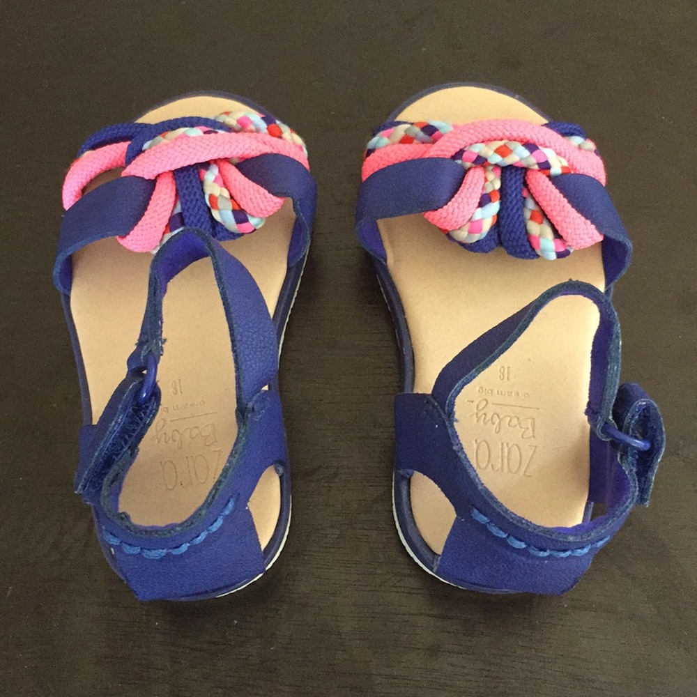EUC Zara Baby Girl Sandals size 2.5 - Picture 3 of 4